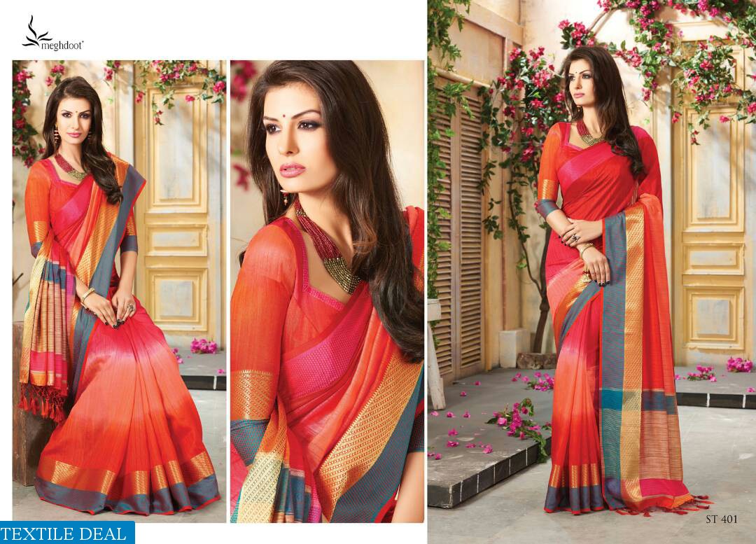 meghdoot Tassels Wholesale Cotton Silk Ethnic Saree